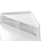 Modern Corner Market Vanity, with LED Mirror, Storage & Stool