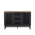 Modern Dresser with Slatted Grille Striped Doors