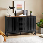 Modern Dresser with Slatted Grille Striped Doors