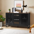 Modern Dresser with Slatted Grille Striped Doors