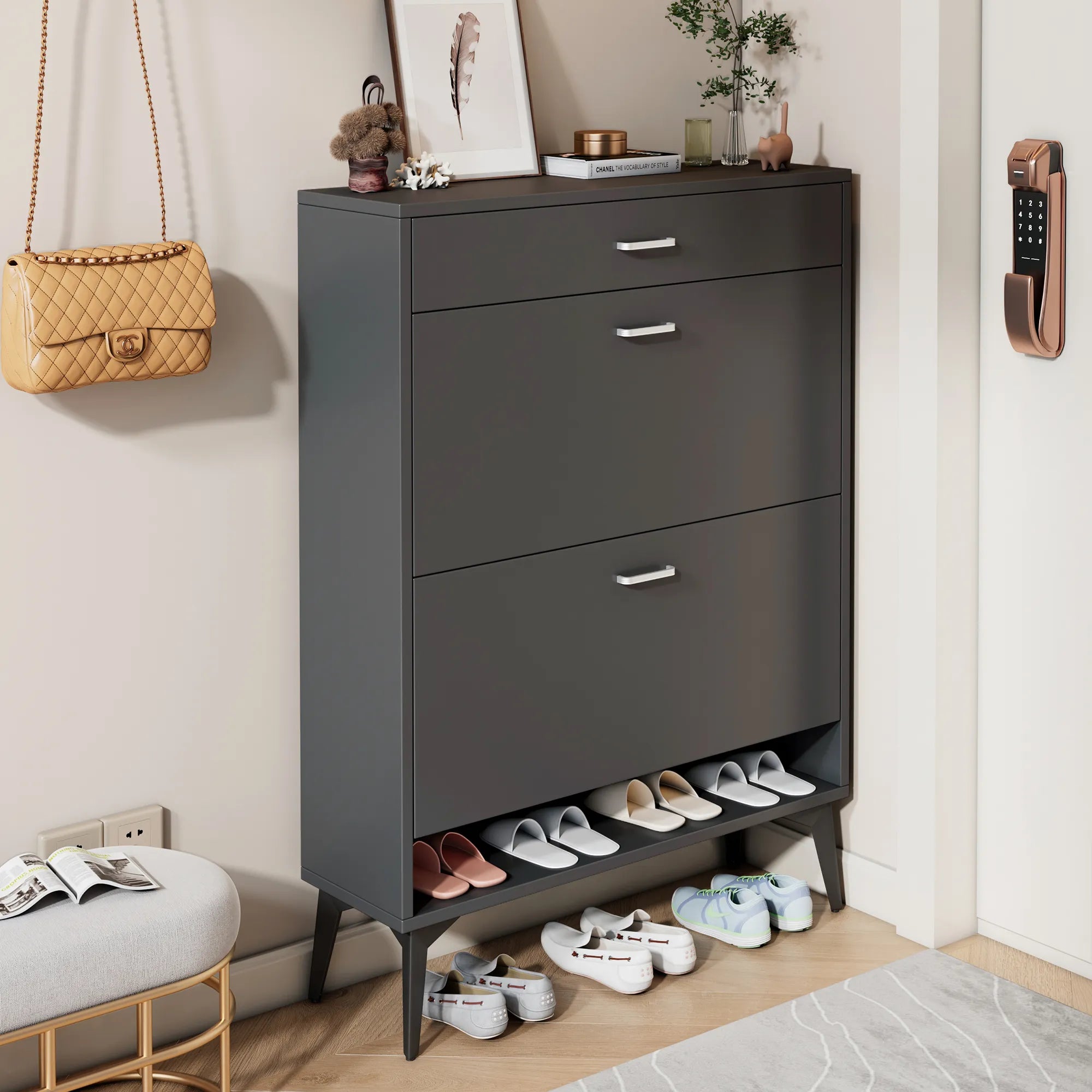 Modern Entryway Shoe Storage Cabinet