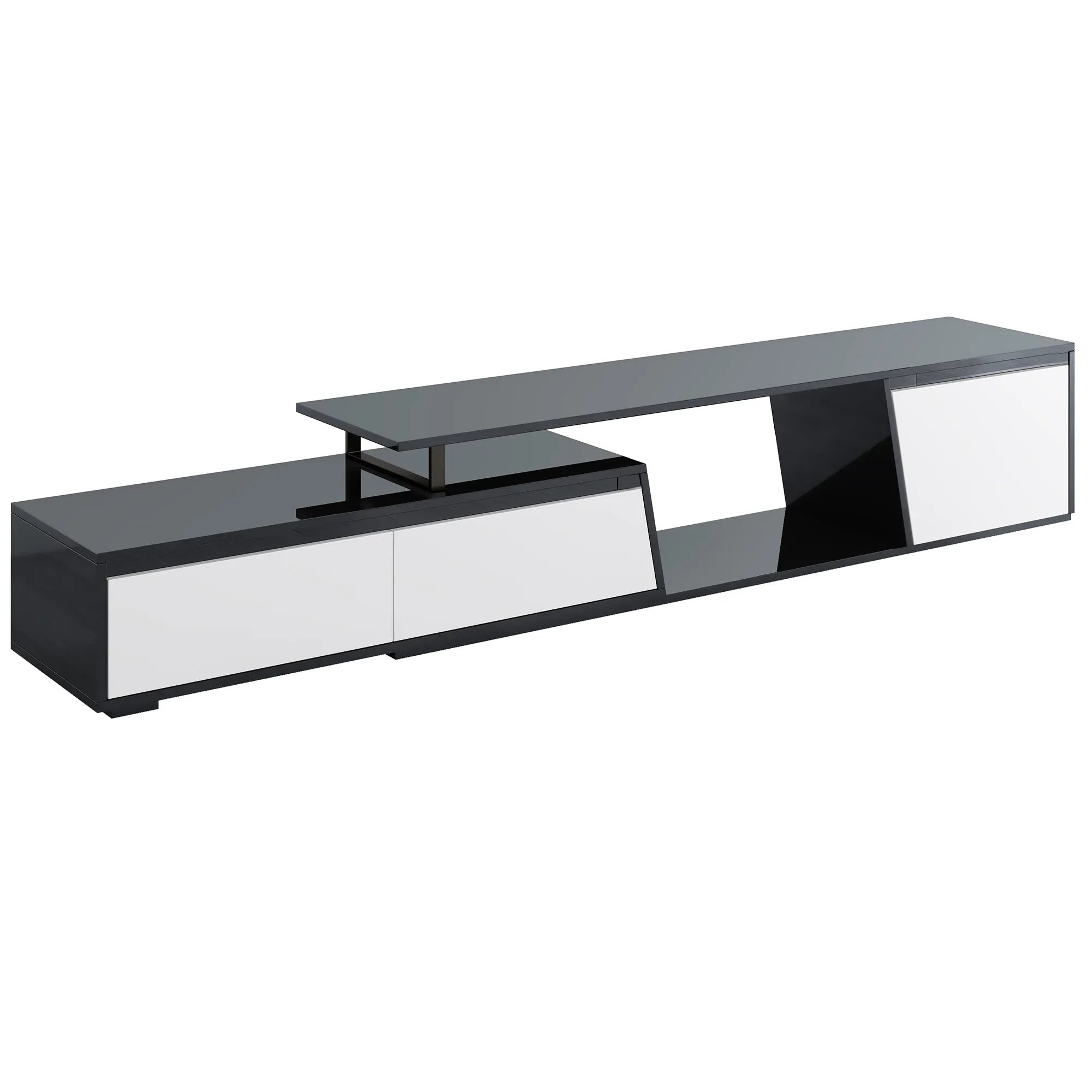 Modern Extendable TV Stand with Drawers and Cabinet