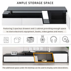 Modern Extendable TV Stand with Drawers and Cabinet