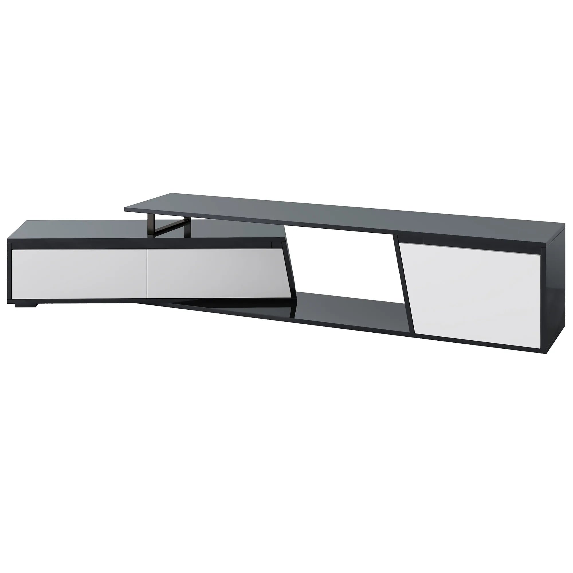 Modern Extendable TV Stand with Drawers and Cabinet