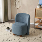 Modern Fabric Low Back Armless Accent Chair with Round Pine Wood Feet