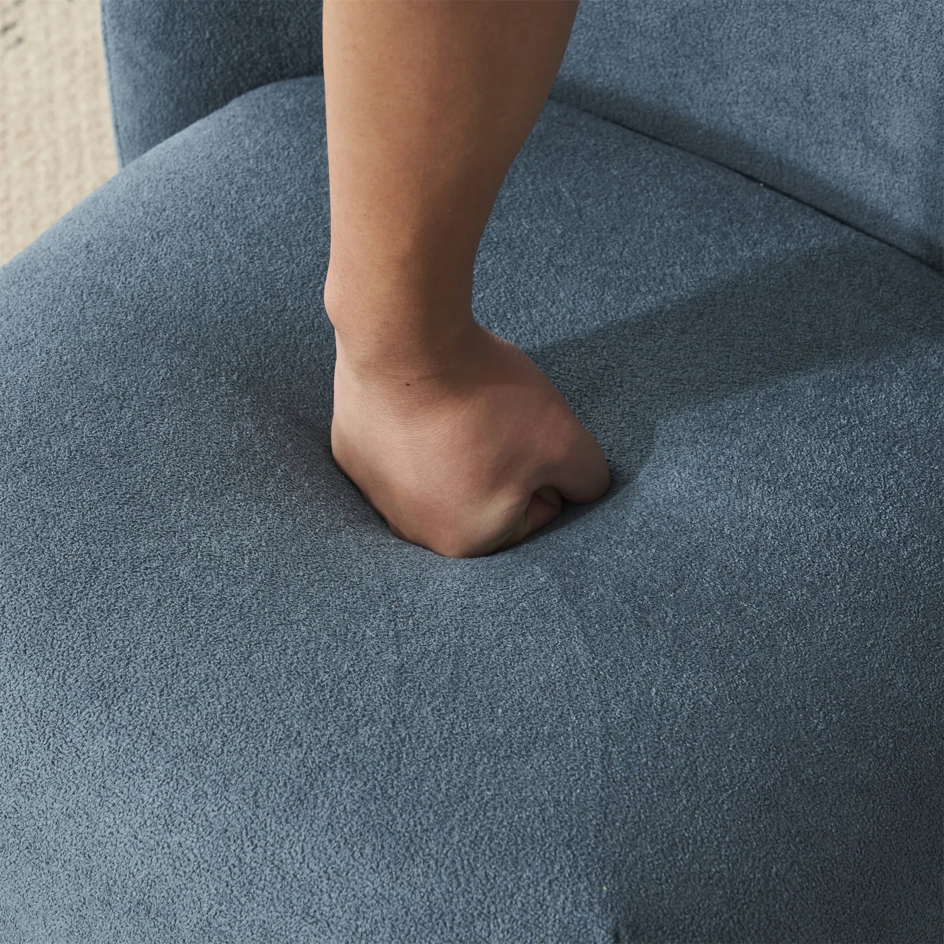 Modern Fabric Low Back Armless Accent Chair with Round Pine Wood Feet