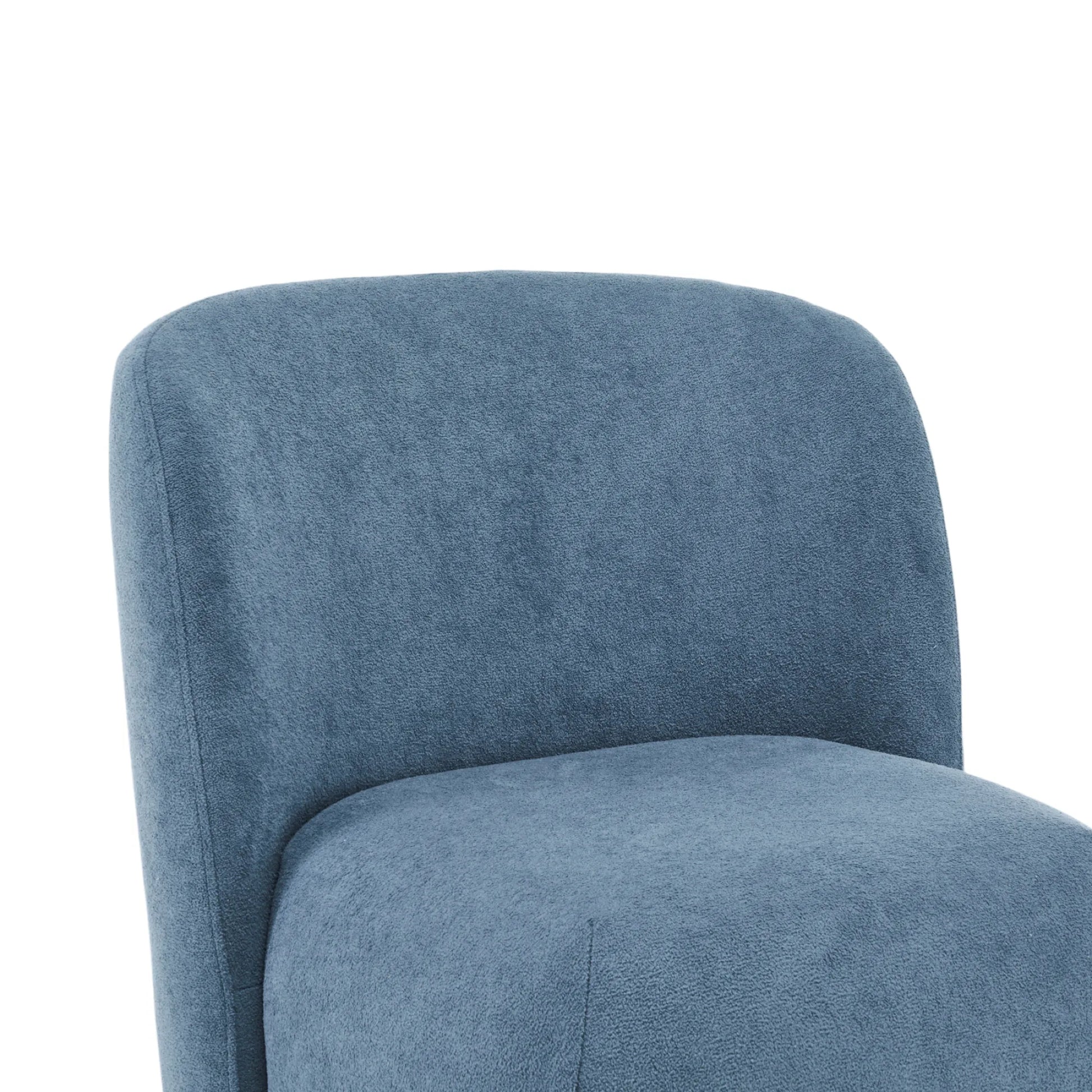 Modern Fabric Low Back Armless Accent Chair with Round Pine Wood Feet