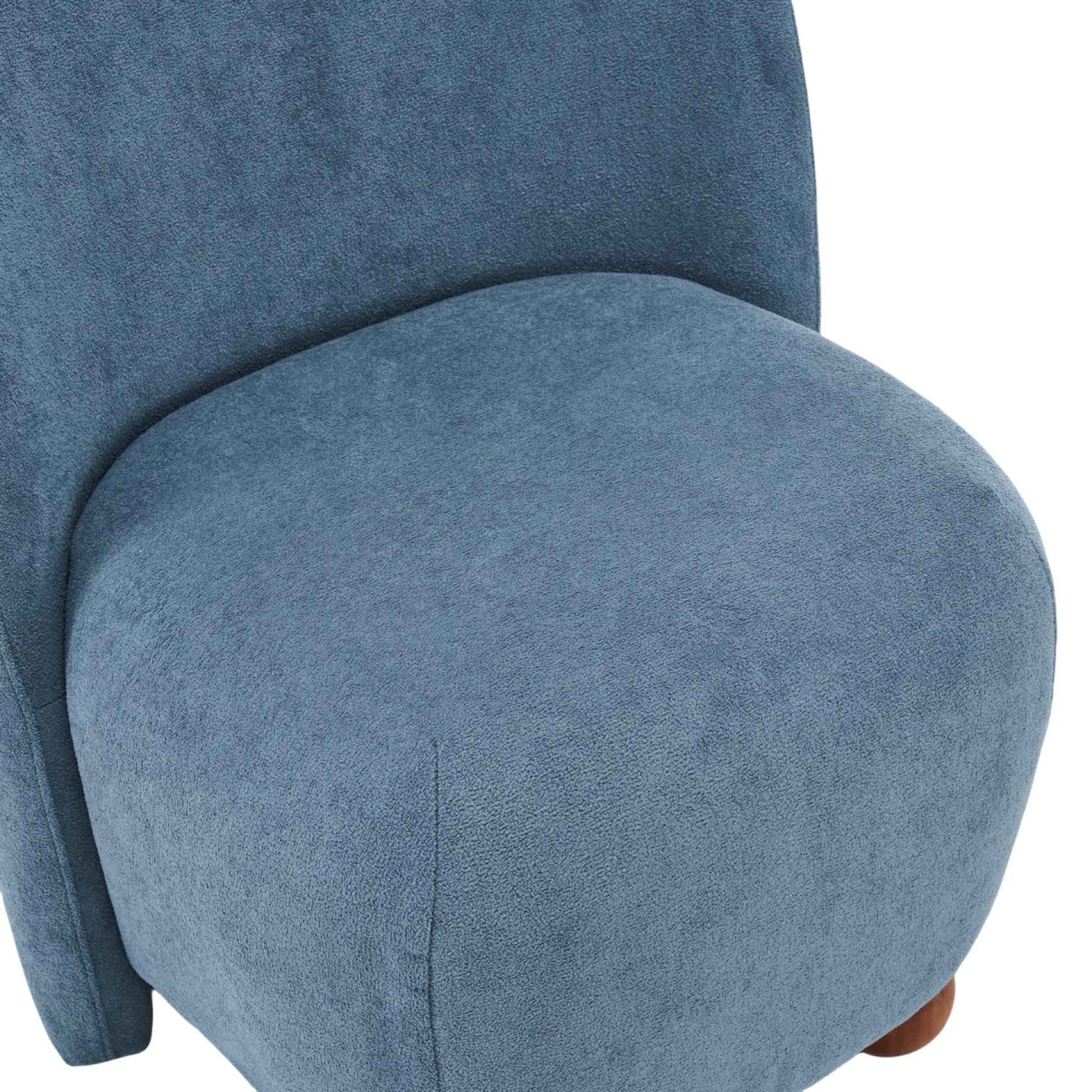 Modern Fabric Low Back Armless Accent Chair with Round Pine Wood Feet