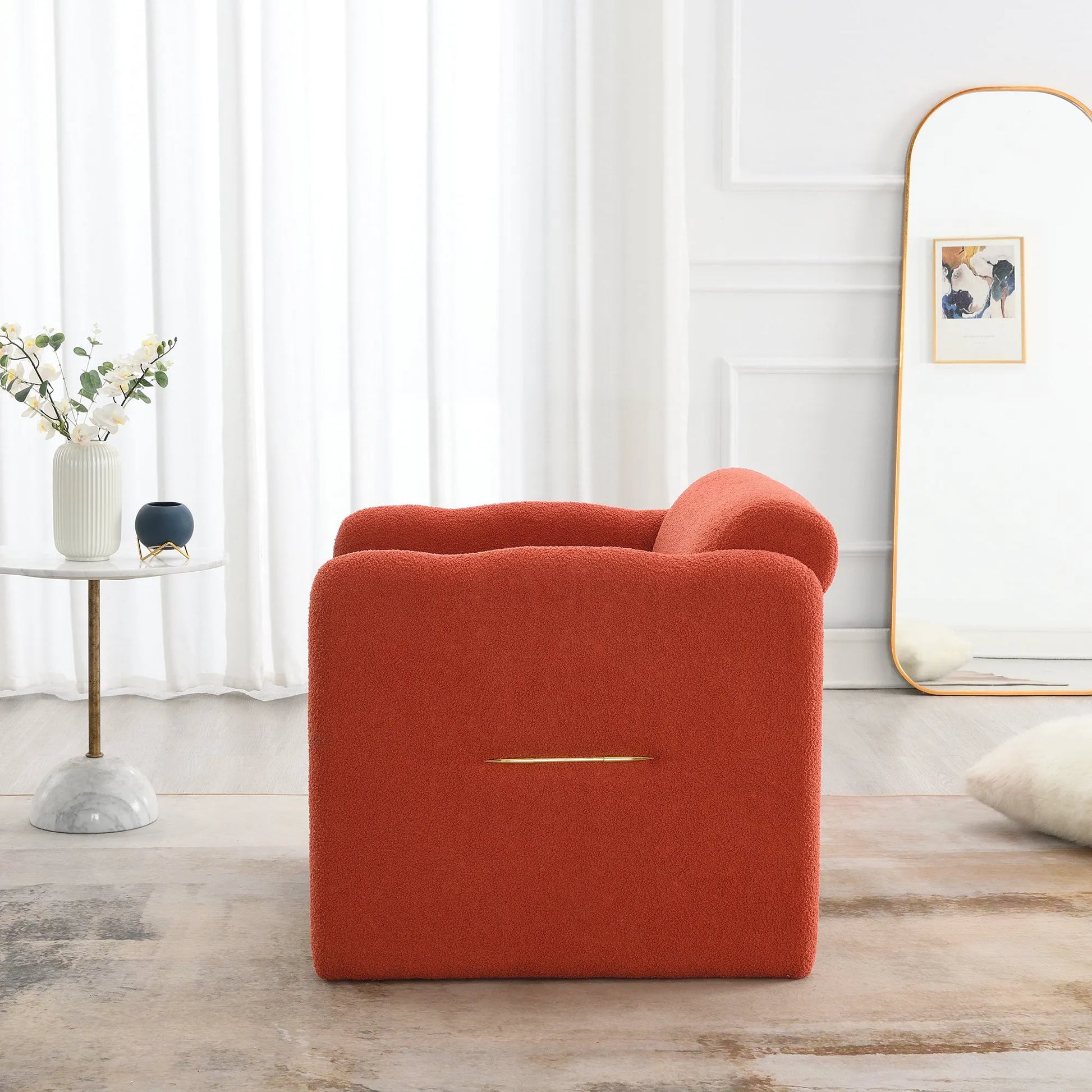 Modern Fabric Upholstered Leisure Comfy Arm Chair