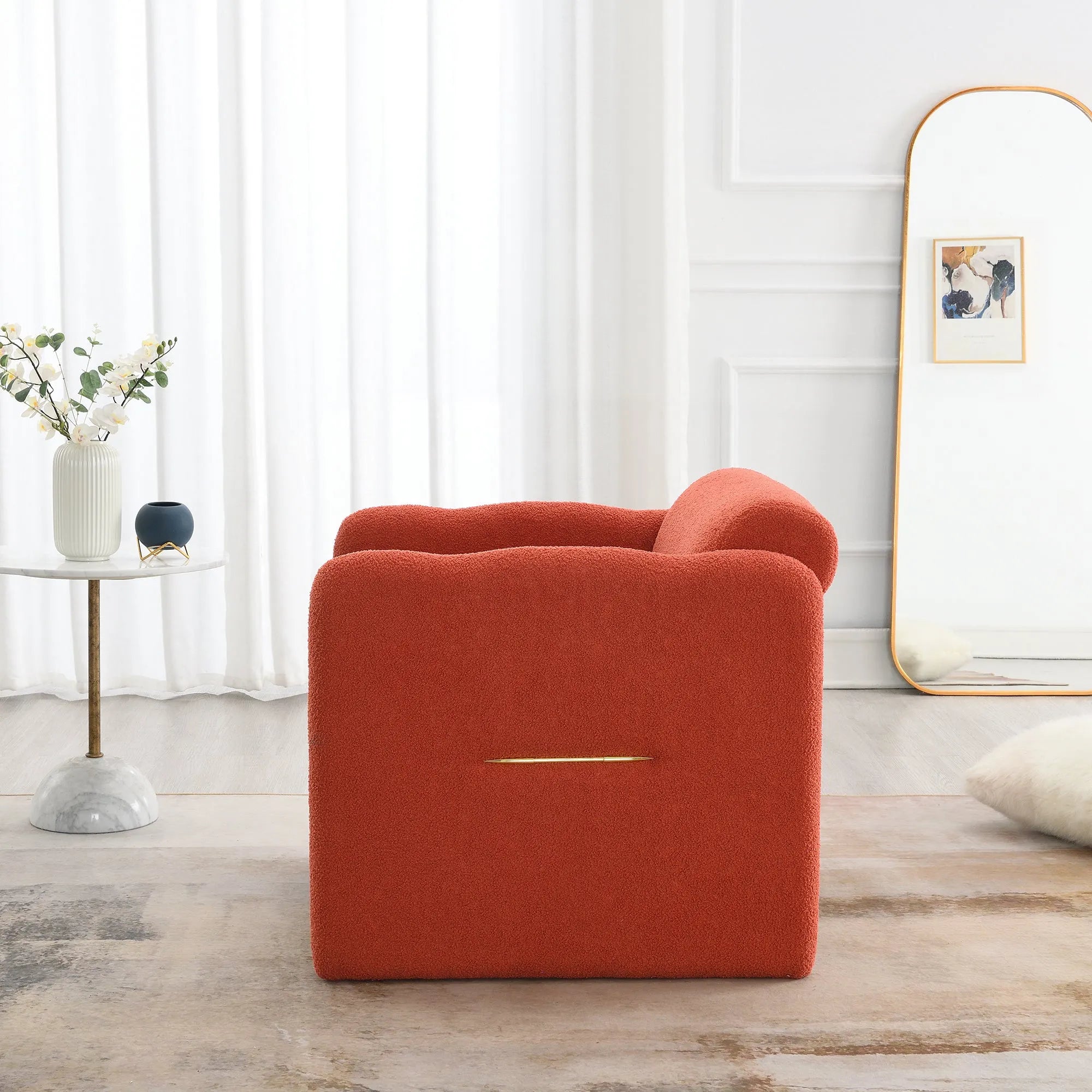 Modern Fabric Upholstered Leisure Comfy Arm Chair
