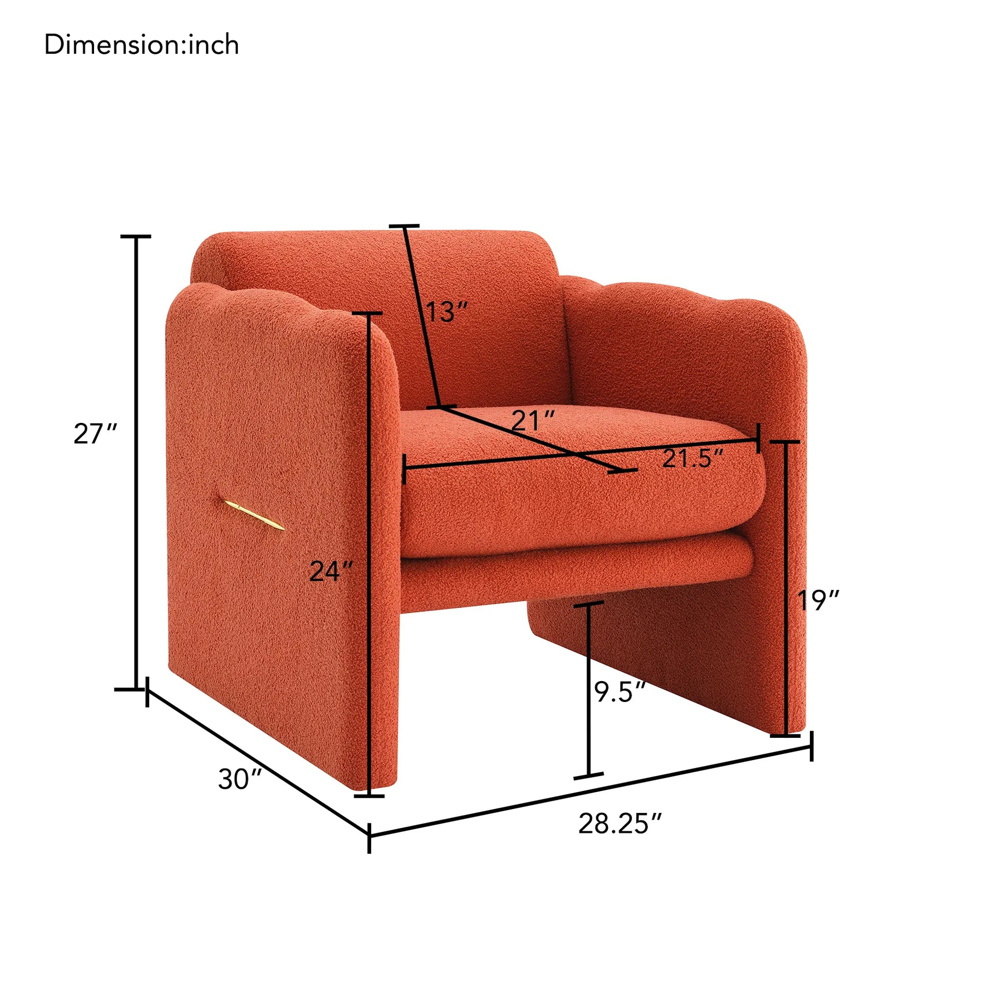 Modern Fabric Upholstered Leisure Comfy Arm Chair