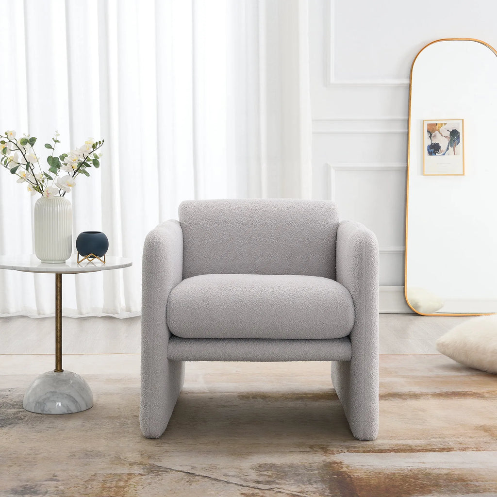 Modern Fabric Upholstered Leisure Comfy Arm Chair