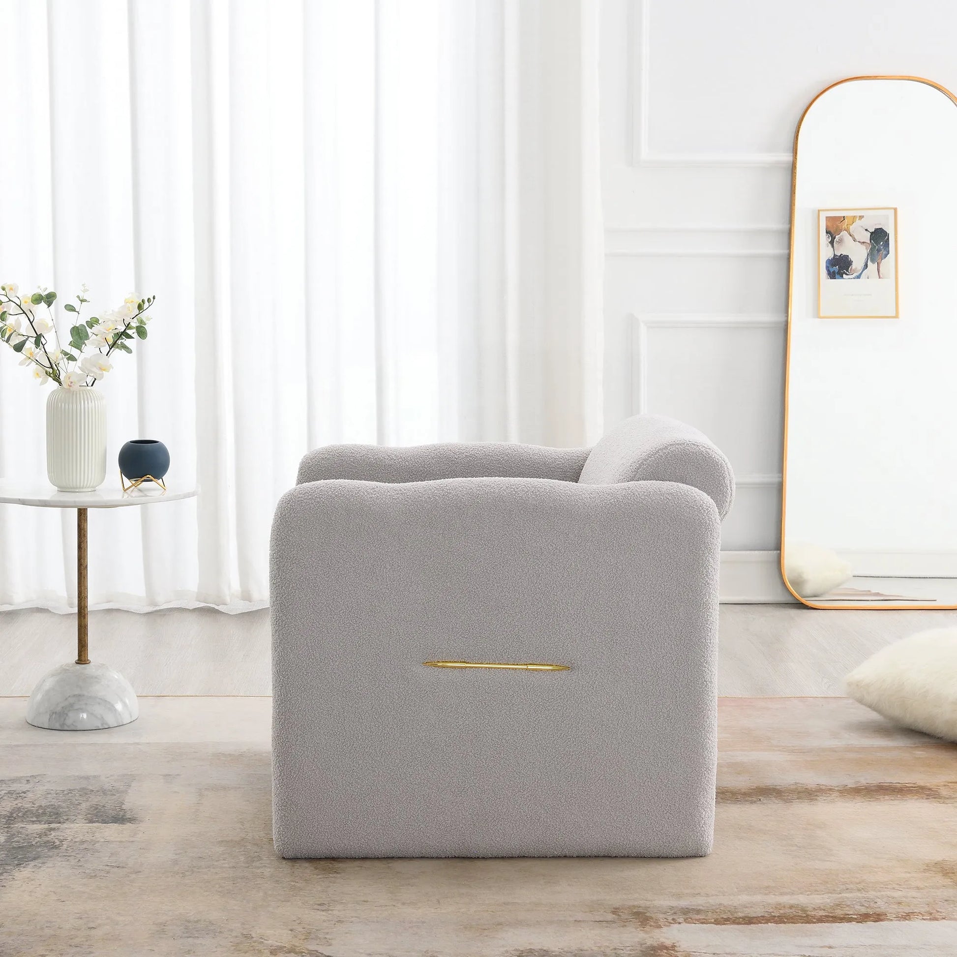 Modern Fabric Upholstered Leisure Comfy Arm Chair