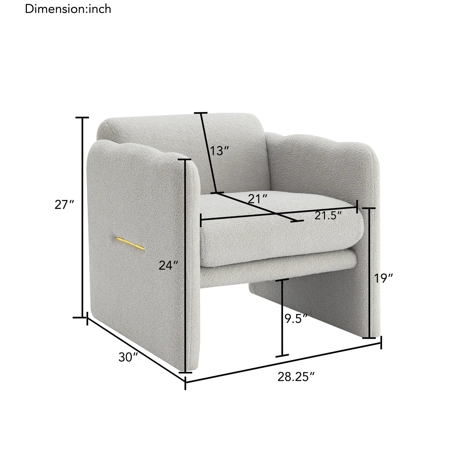 Modern Fabric Upholstered Leisure Comfy Arm Chair