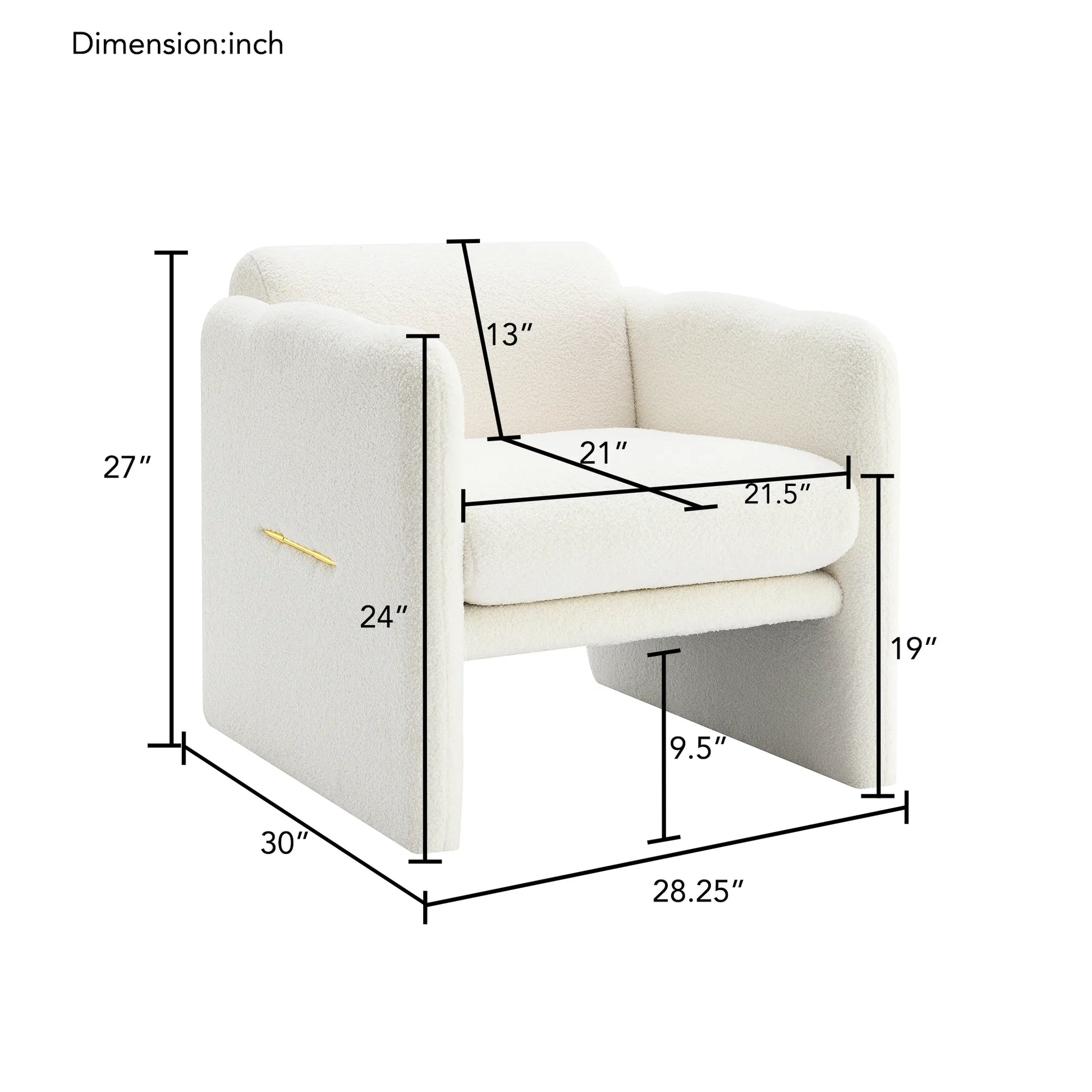 Modern Fabric Upholstered Leisure Comfy Arm Chair