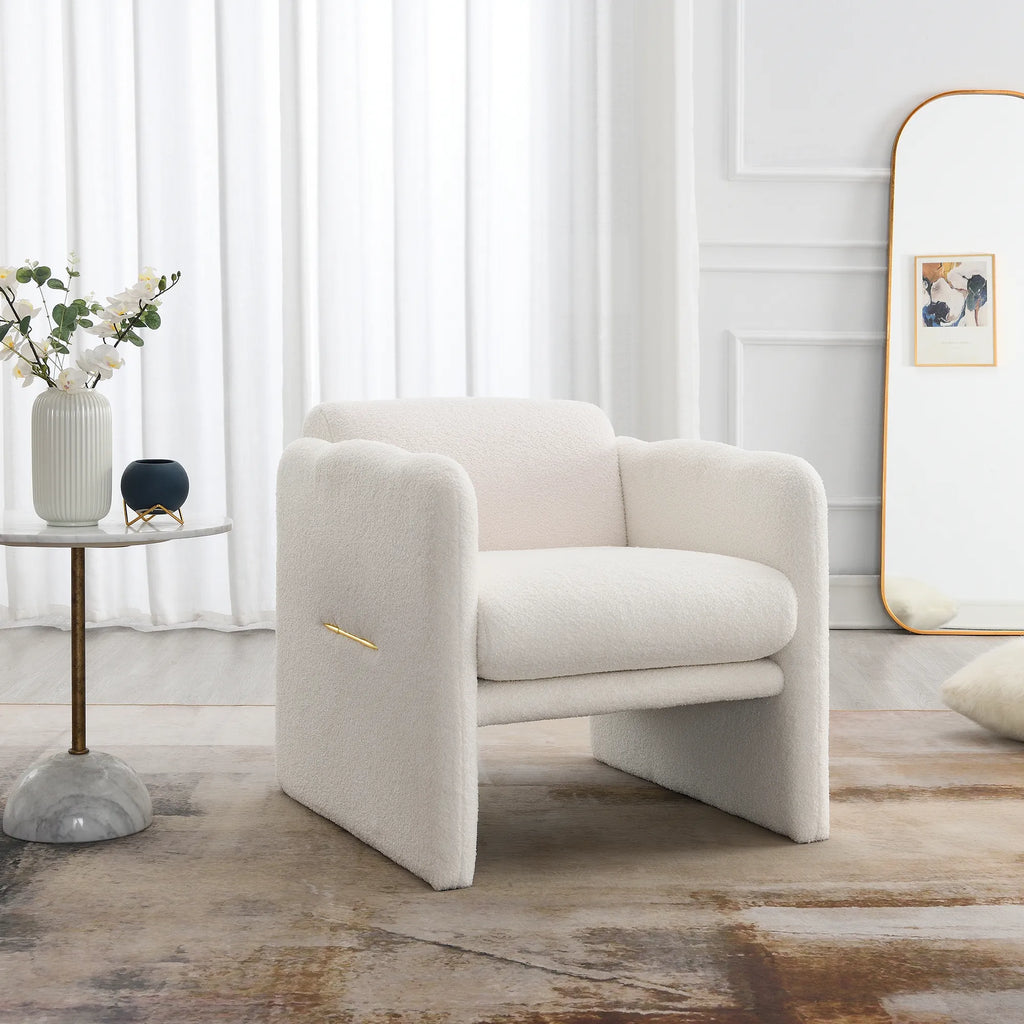 Modern Fabric Upholstered Leisure Comfy Arm Chair