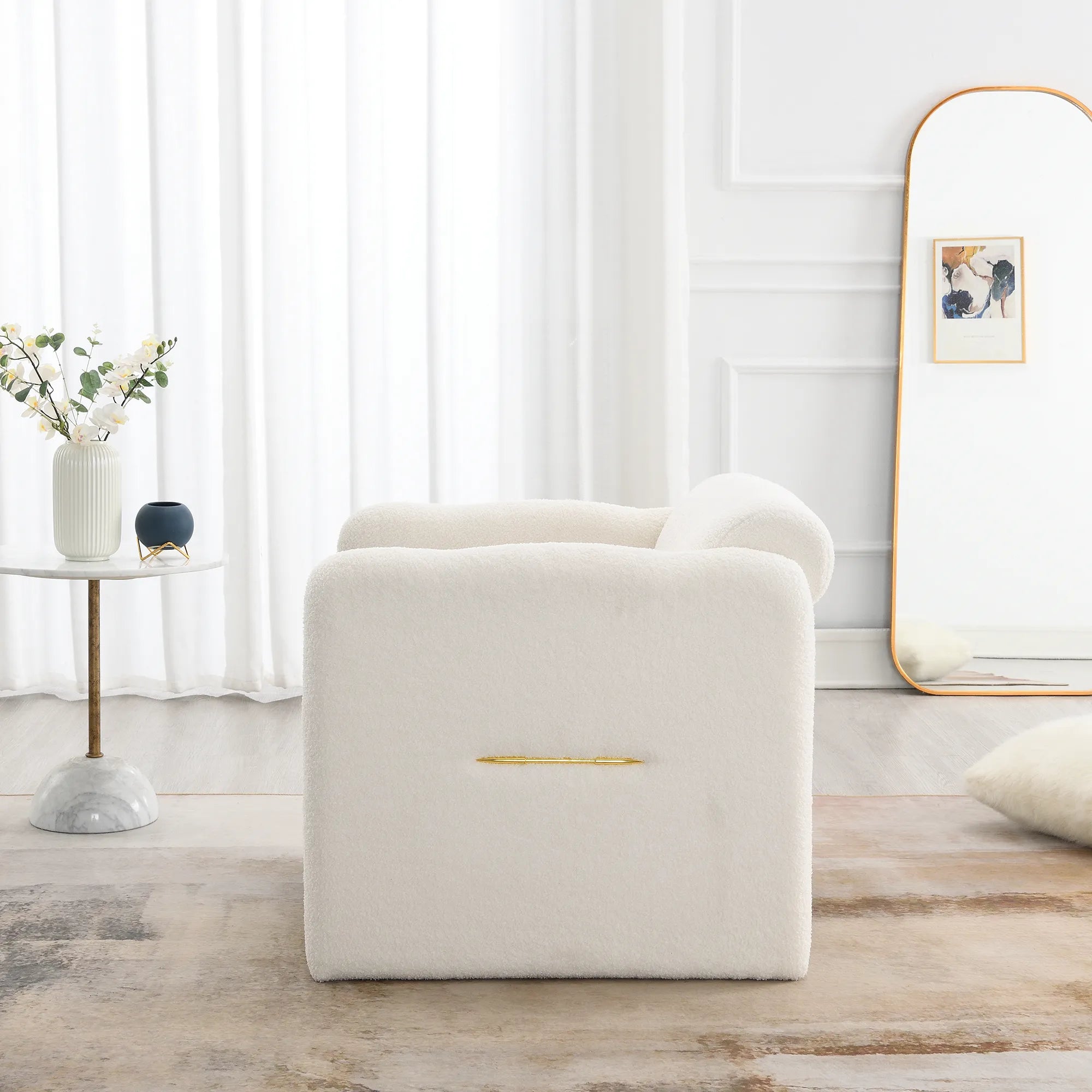 Modern Fabric Upholstered Leisure Comfy Arm Chair