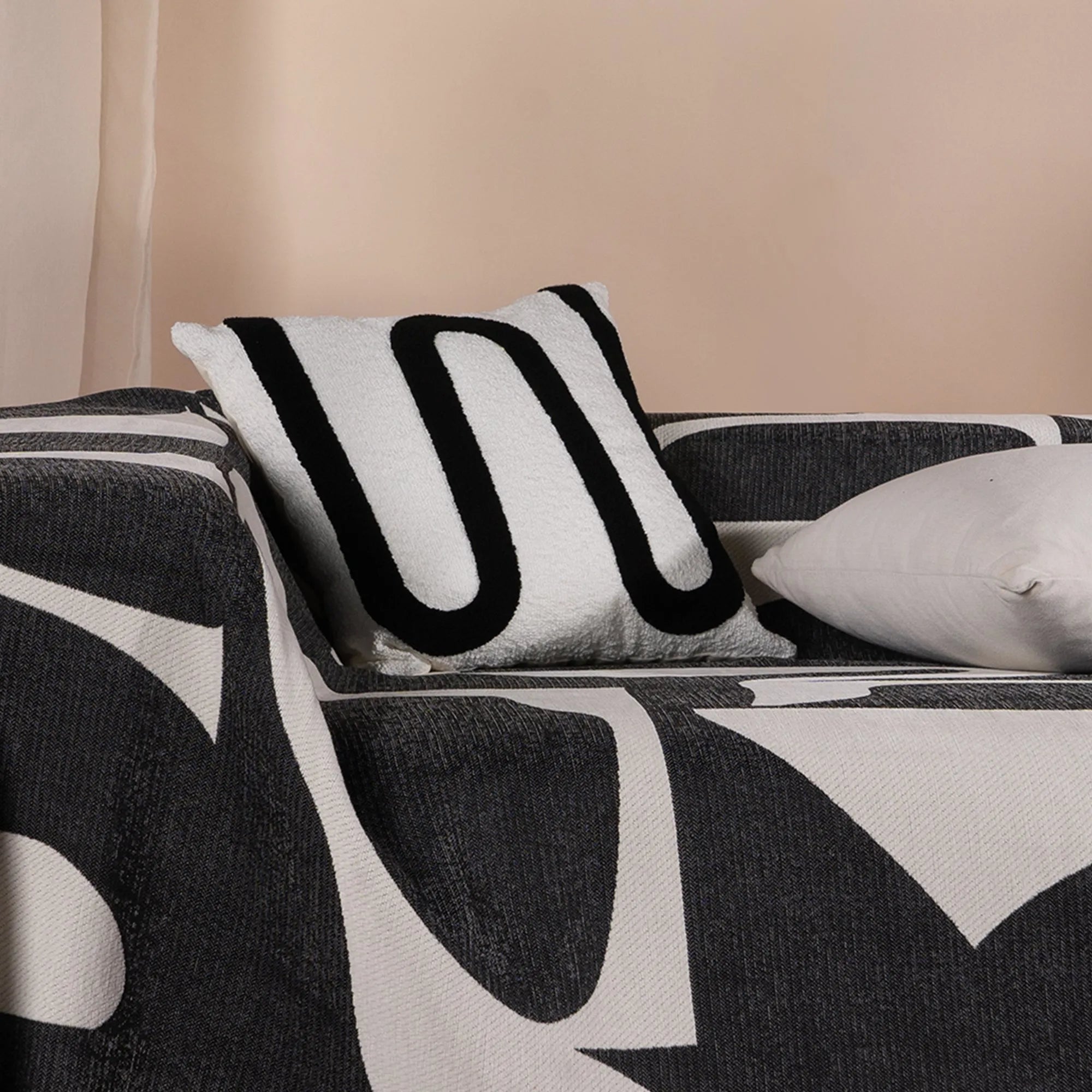 Modern Geometric Line Throw Pillow Cover