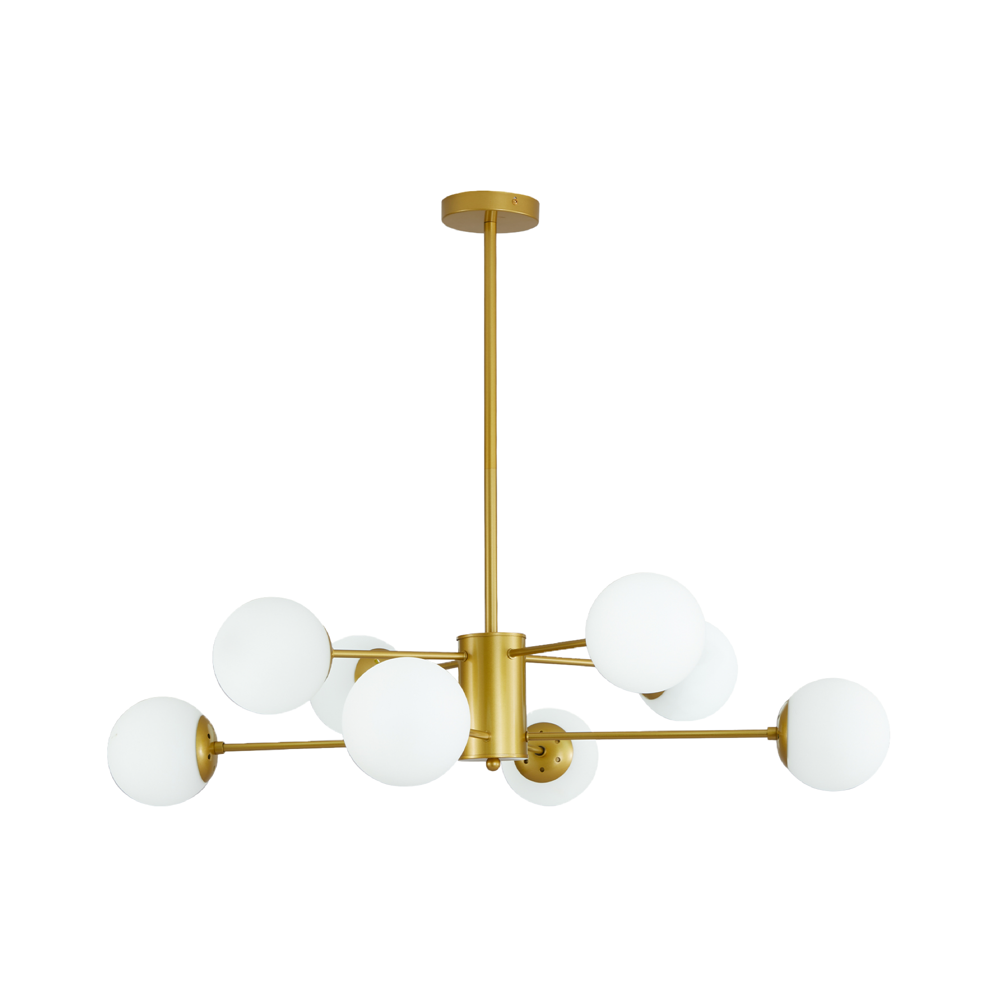 Modern Gold 8-Light Globe Chandelier