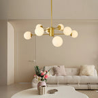 Modern Gold 8-Light Globe Chandelier