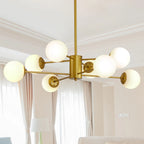 Modern Gold 8-Light Globe Chandelier