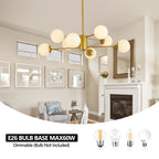 Modern Gold 8-Light Globe Chandelier