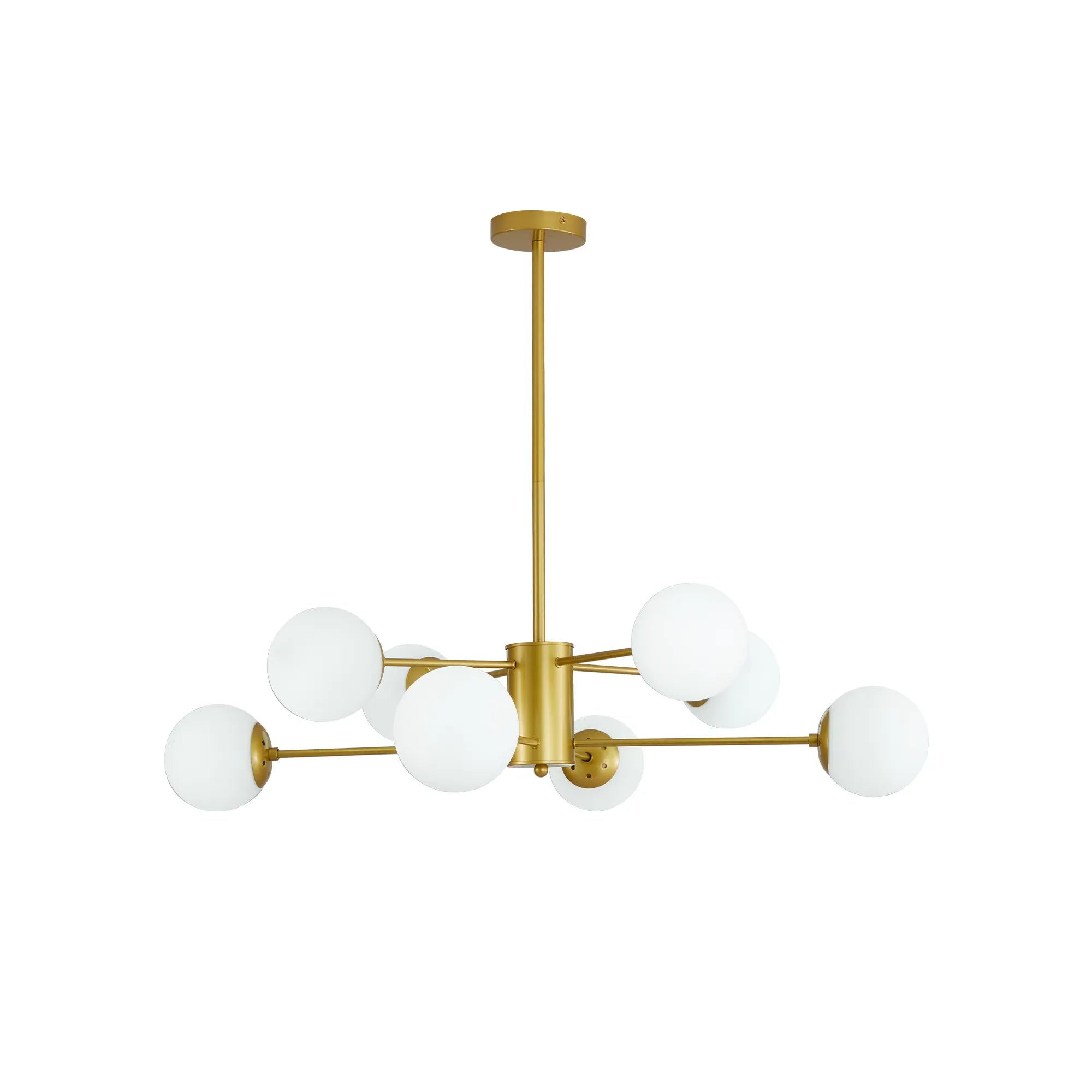 Modern Gold 8-Light Globe Chandelier