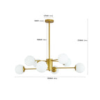 Modern Gold 8-Light Globe Chandelier