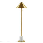 Modern Gold Iron Floor Lamp with Faux Marble Base