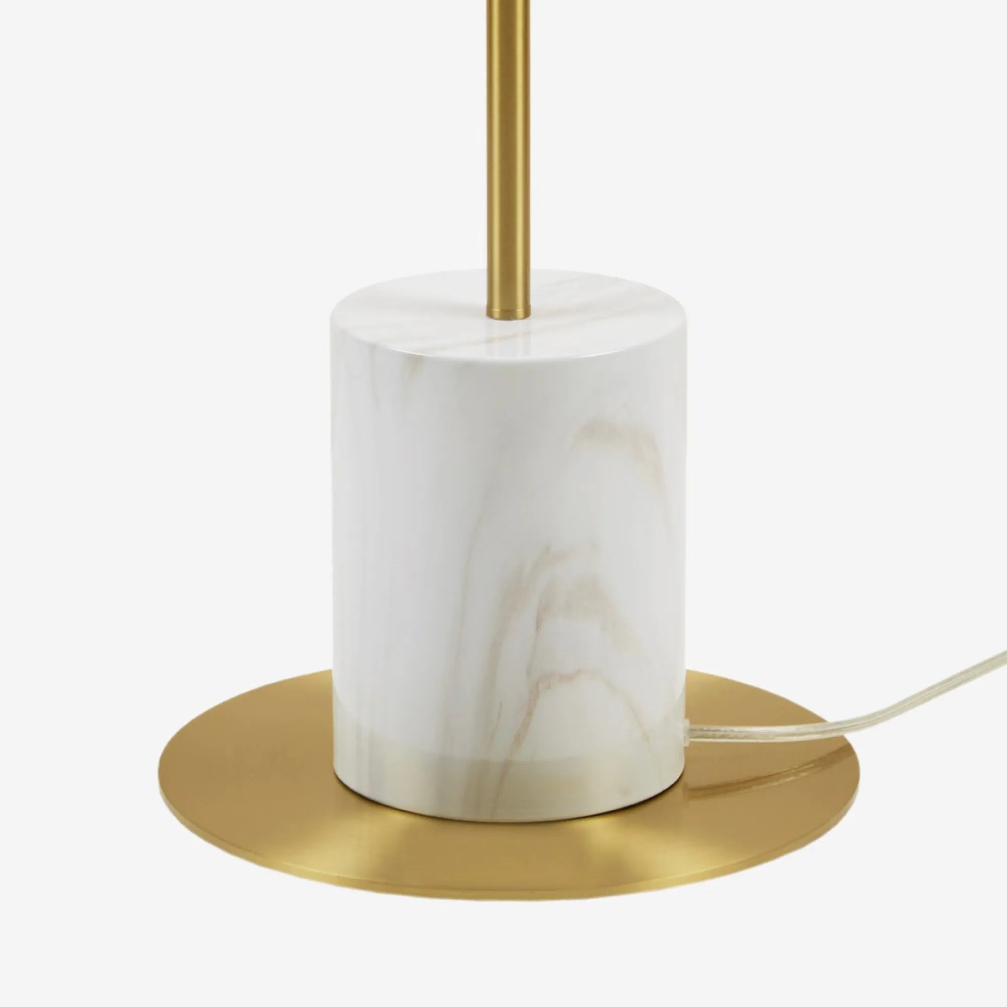 Modern Gold Iron Floor Lamp with Faux Marble Base