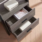 Modern Ladder Bookcase With 2 Drawers