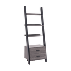Modern Ladder Bookcase With 2 Drawers