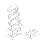 Modern Ladder Bookcase With 2 Drawers