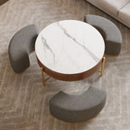 Modern Lift-Top Coffee Table With Nesting Stools