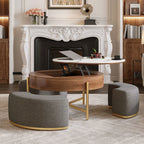 Modern Lift-Top Coffee Table With Nesting Stools