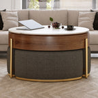 Modern Lift-Top Coffee Table With Nesting Stools