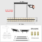 Modern Luxury Rectangular Crystal Chandelier