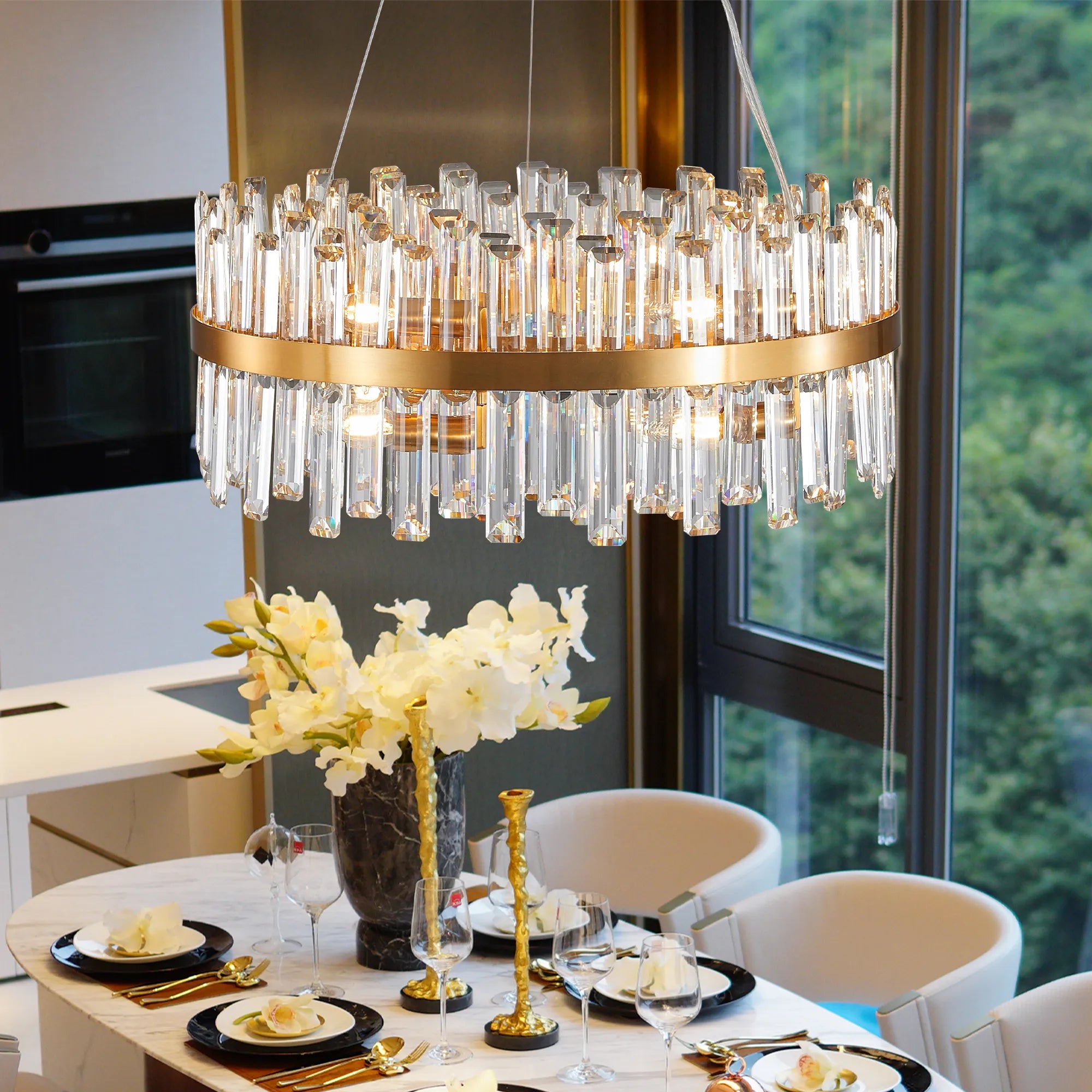 Modern Luxury Round Crystal Chandelier