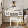 Modern Makeup Vanity Set with Stool & Storage