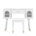 Modern Makeup Vanity Set with Stool & Storage