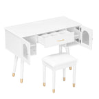 Modern Makeup Vanity Set with Stool & Storage