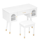 Modern Makeup Vanity Set with Stool & Storage