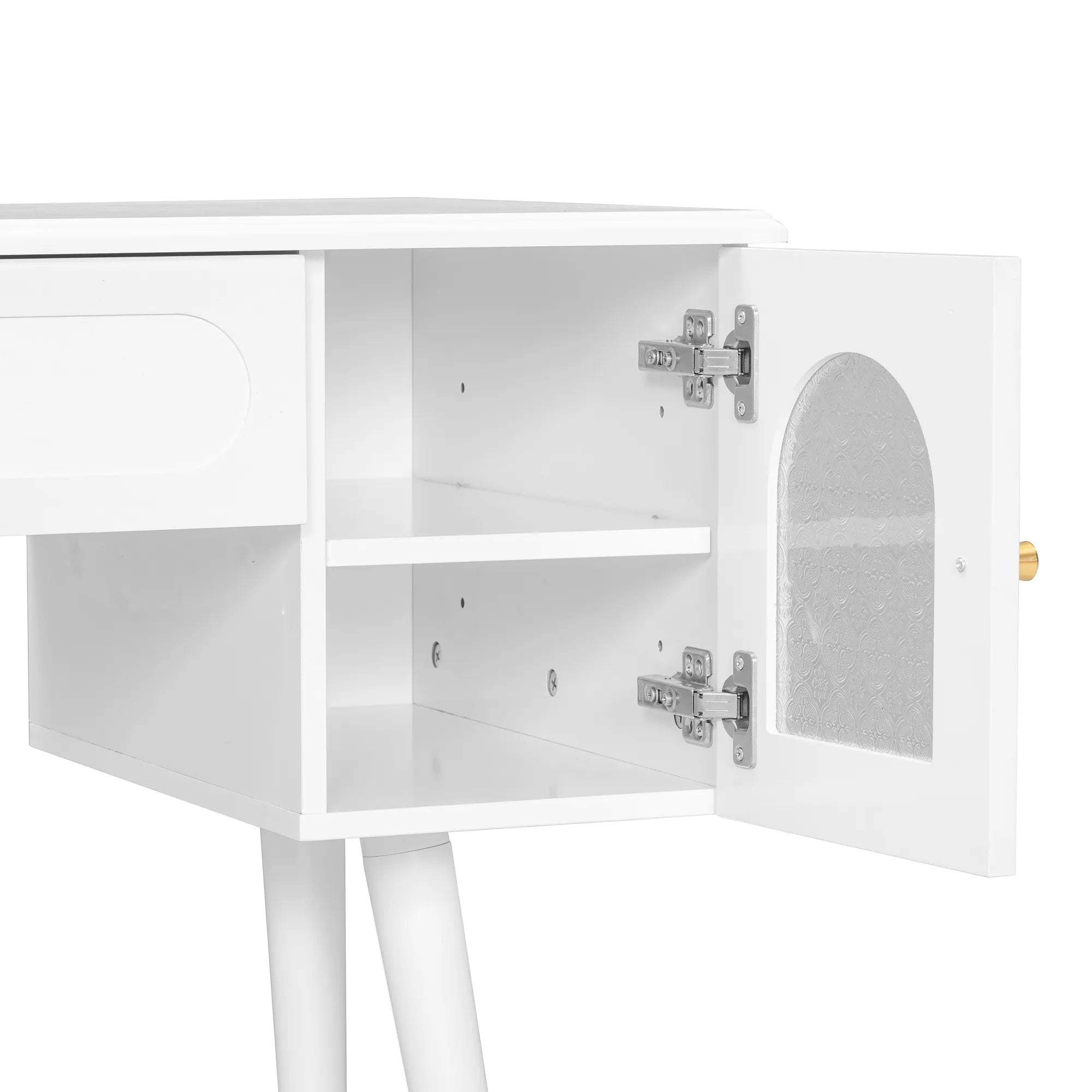 Modern Makeup Vanity Set with Stool & Storage