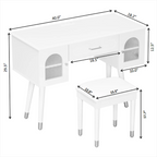Modern Makeup Vanity Set with Stool & Storage