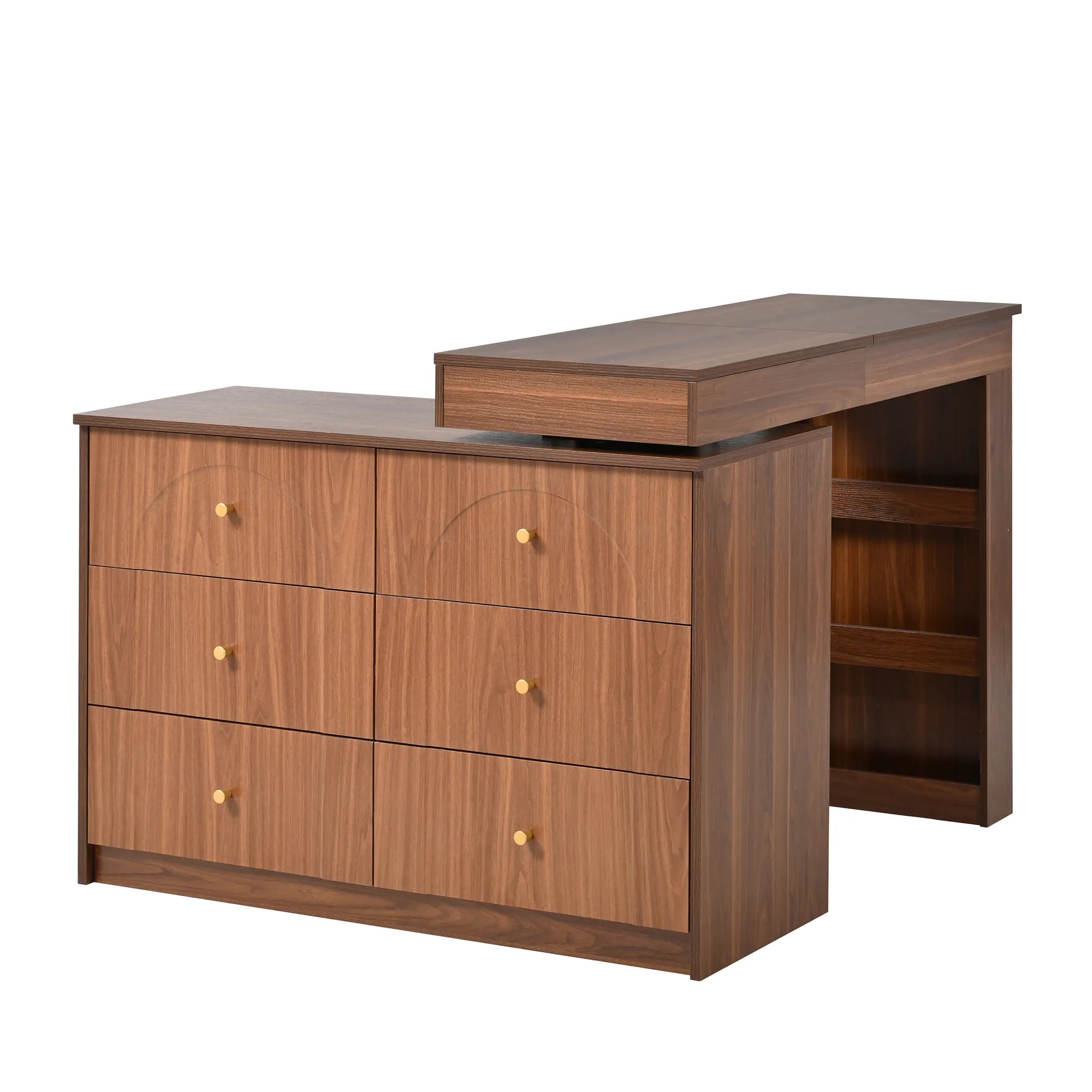 Modern Makeup Vanity, with Mirror, Lights & Large Storage