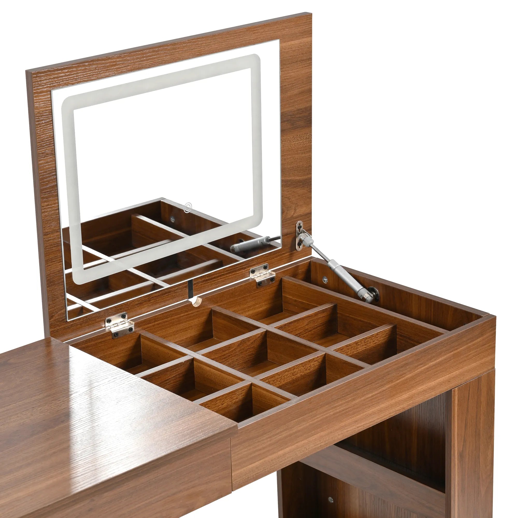 Modern Makeup Vanity, with Mirror, Lights & Large Storage