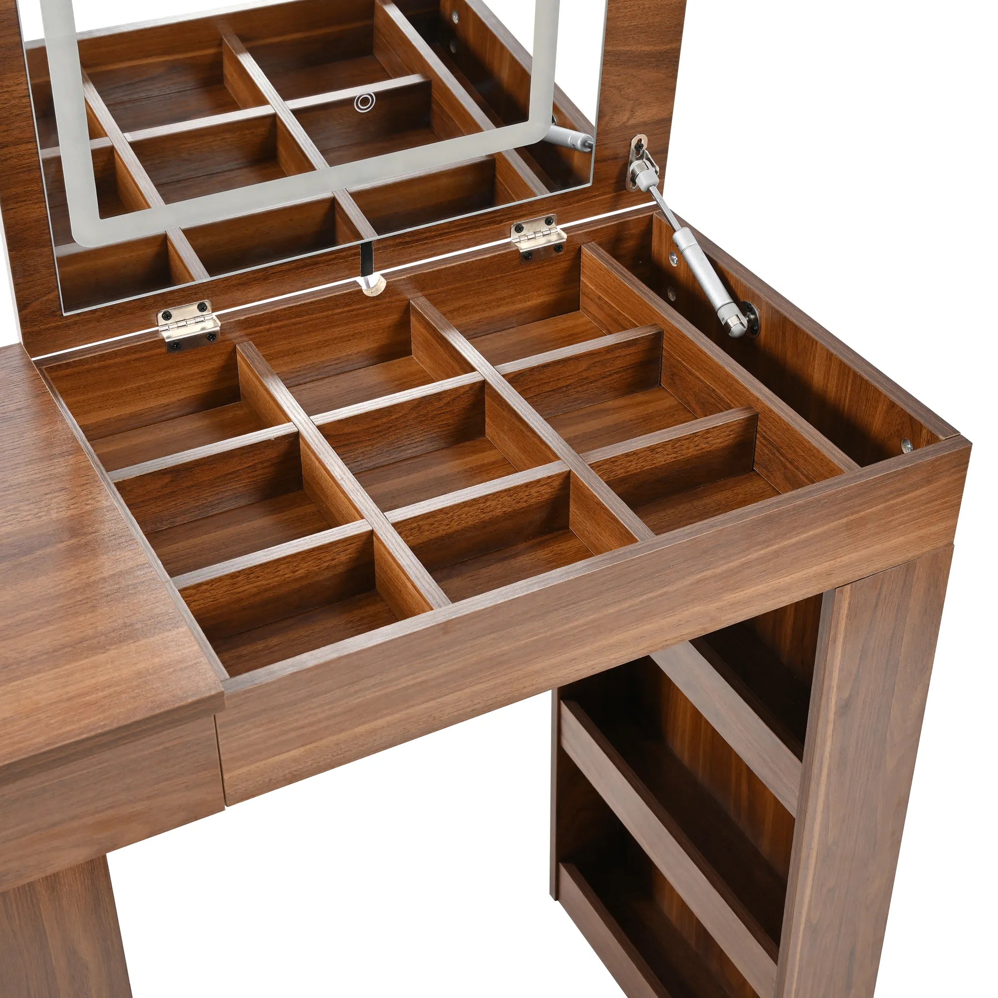 Modern Makeup Vanity, with Mirror, Lights & Large Storage