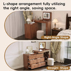Modern Makeup Vanity, with Mirror, Lights & Large Storage
