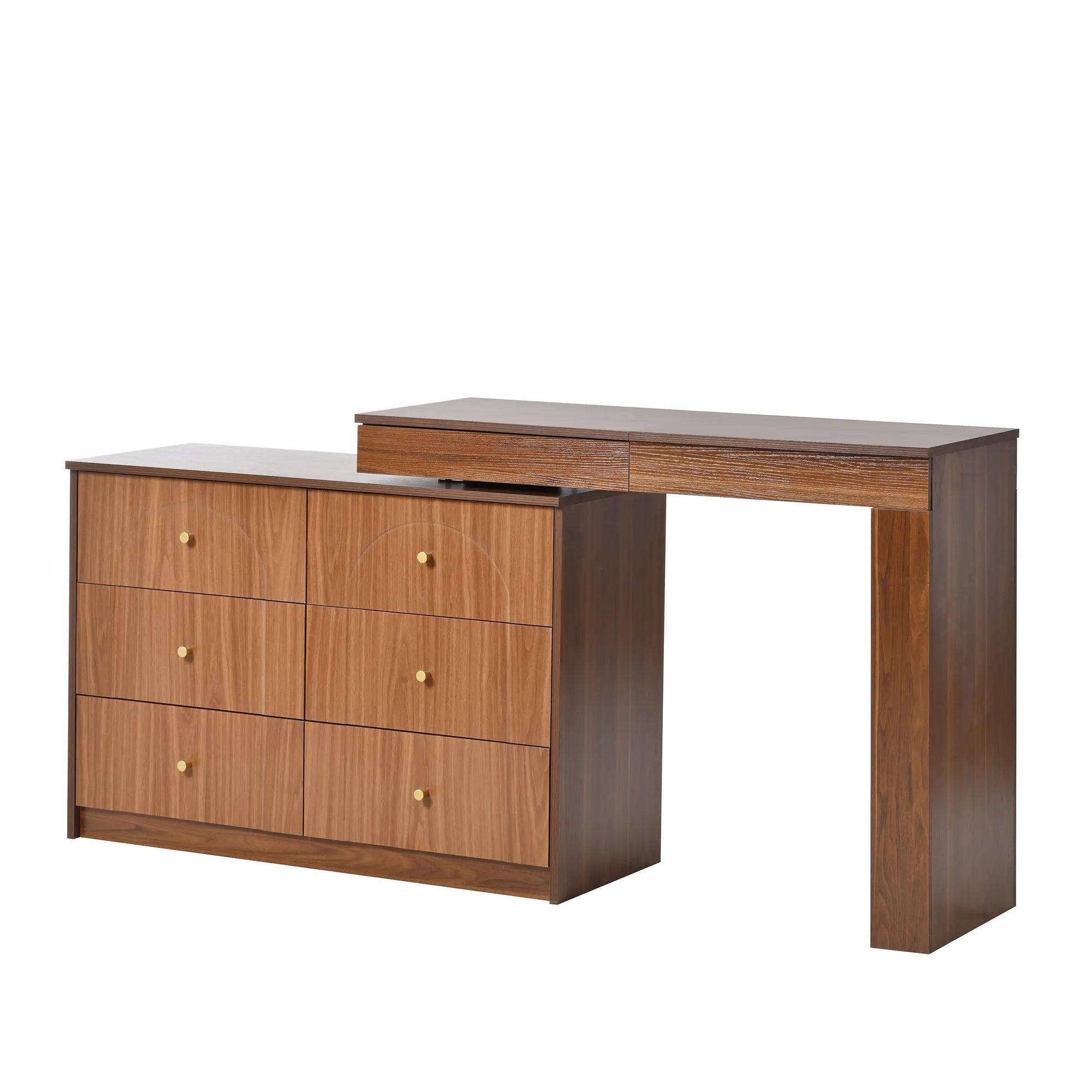 Modern Makeup Vanity, with Mirror, Lights & Large Storage