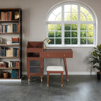 Modern Makeup Vanity with Drawers, Cabinet & Stool
